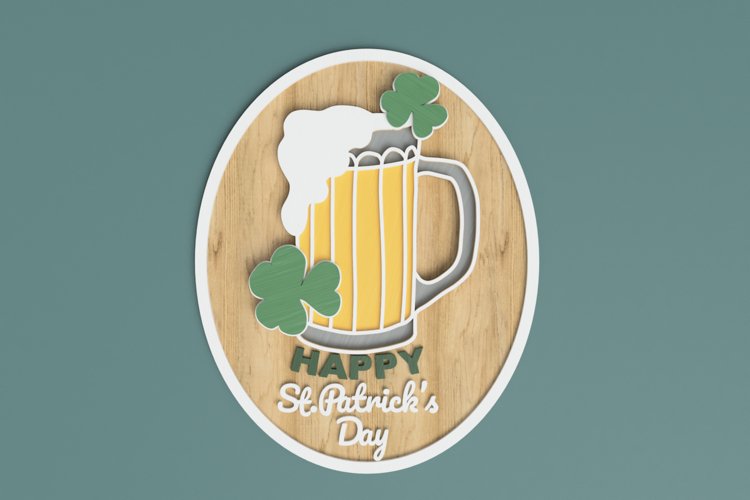St.Patricks Day Laser Cut File - Layered Oval Sign