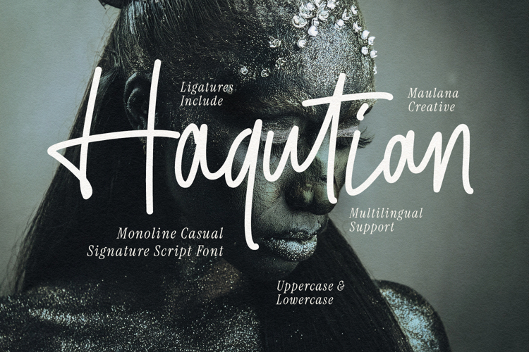 Haqutian Monoline Casual Signature Font