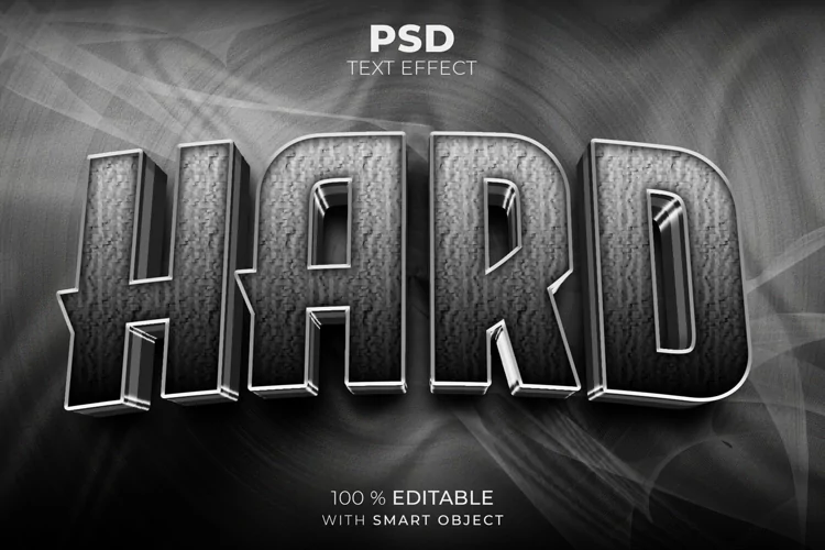 Hard 3D editable text effect