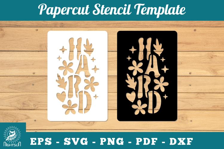 Hard Papercut Stencil SVG