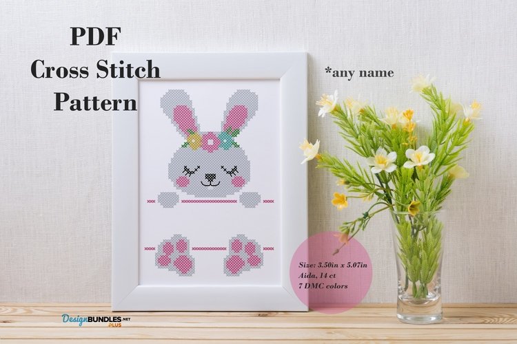Hare Girl Cross Stitch Pattern - Digital Download PDF | Animal Cross Stitch Patterns example image 1