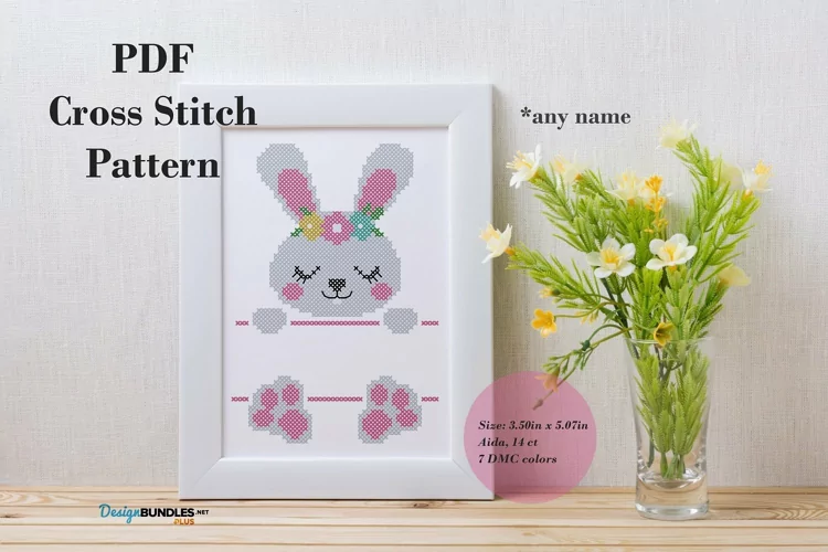 Hare Girl Cross Stitch Pattern - Digital Download PDF | Animal Cross Stitch Patterns