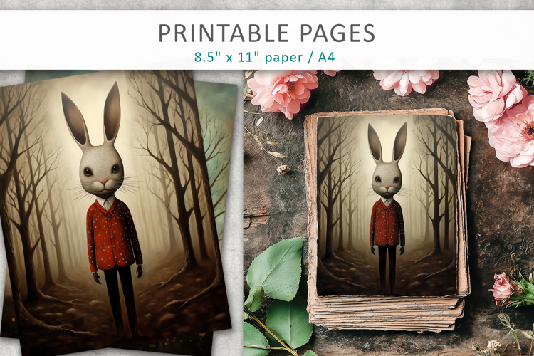 Animal Junk Journal Papers, Scrapbook Paper