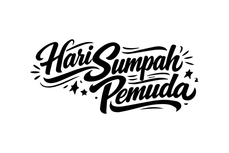 Hari Sumpah Pemuda Horizontal Lettering Design