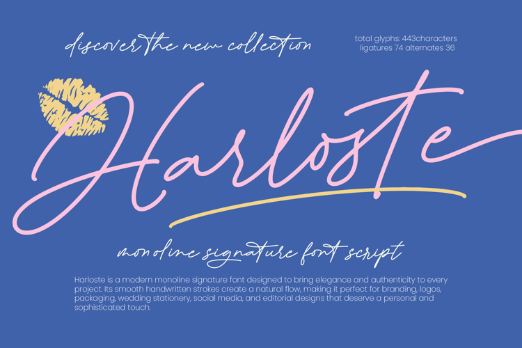 Harloste - Monoline Signature Font