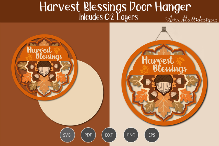 Harvest blessings Door Hanger SVG