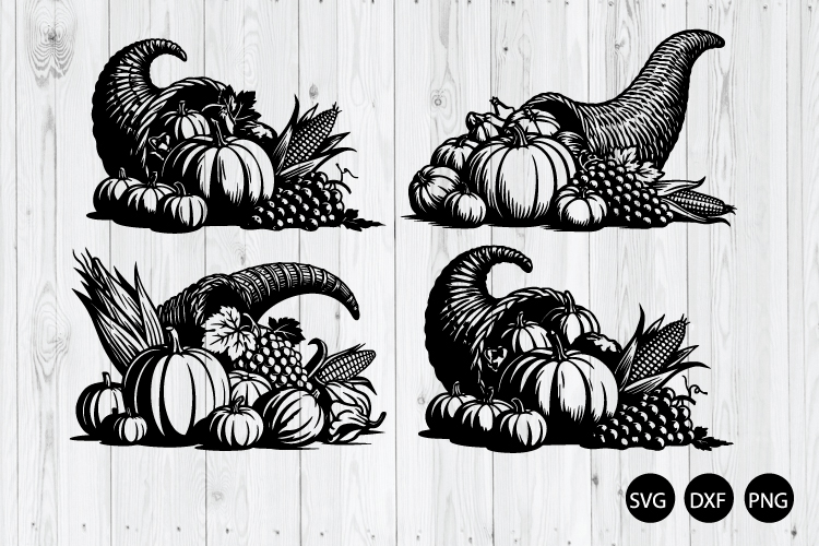 Harvest Cornucopia SVG, Thanksgiving SVG, Happy Thanksgiving