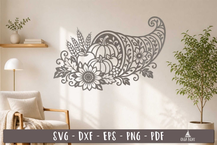Harvest Cornucopia Autumn SVG Laser Cut design