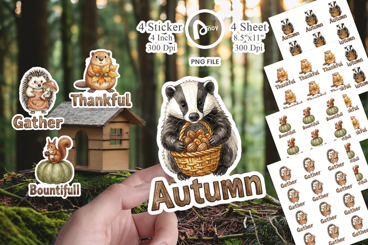 Harvest Foraged Woodland Folk Sticker