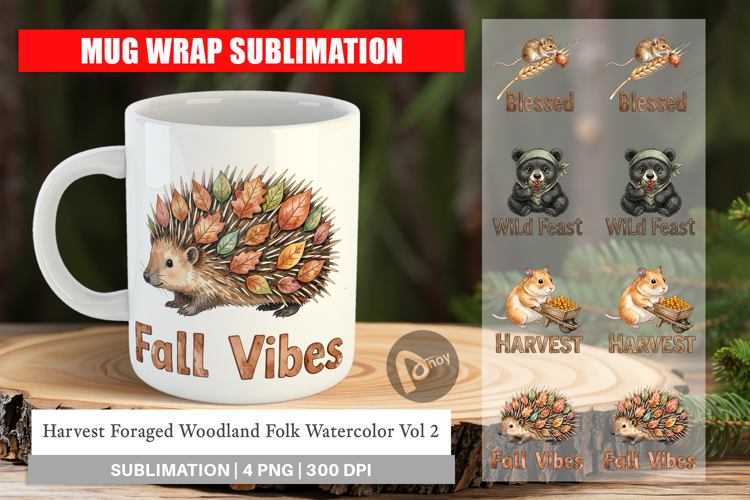 Harvest Foraged Woodland Folk Mug Wrap
