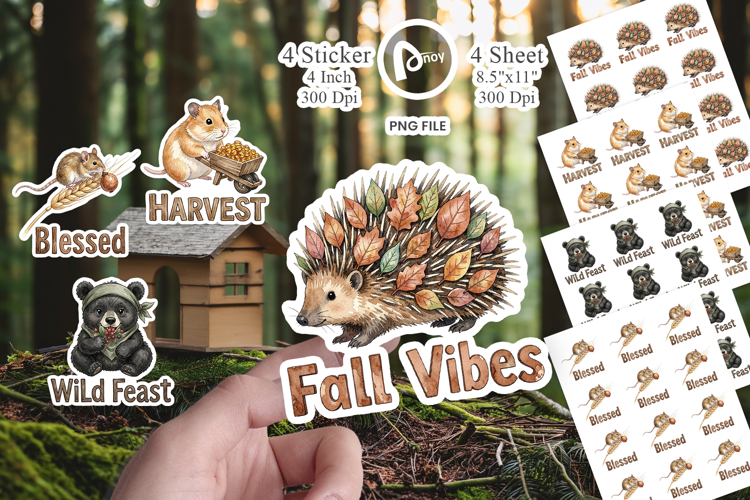 Harvest Foraged Woodland Folk Sticker