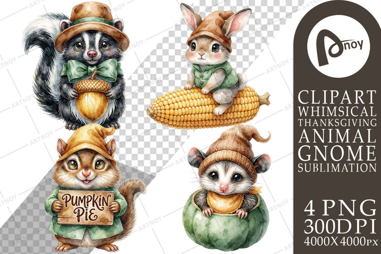 Harvest Gourd Gnomes Sublimation example image 1