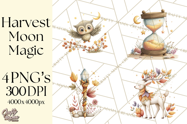 Fall Png, Moon Clipart PNG, Mystical Autumn Lantern Clip Art