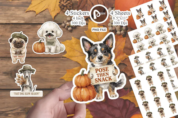 Harvest Photo Booth Vintage Pups Sticker