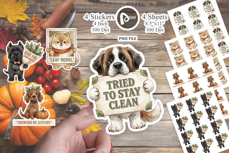 Harvest Photo Booth Vintage Pups Sticker example image 1