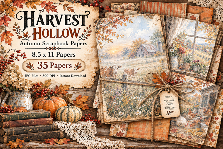 Harvest Hollow 8.5 x 11 Autumn Papers