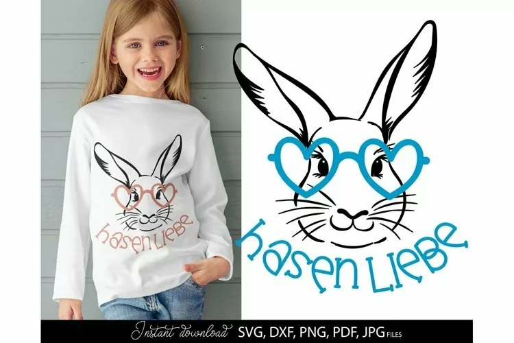 German Hasen Liebe svg, Easter Bunny svg Ostern Plotter File