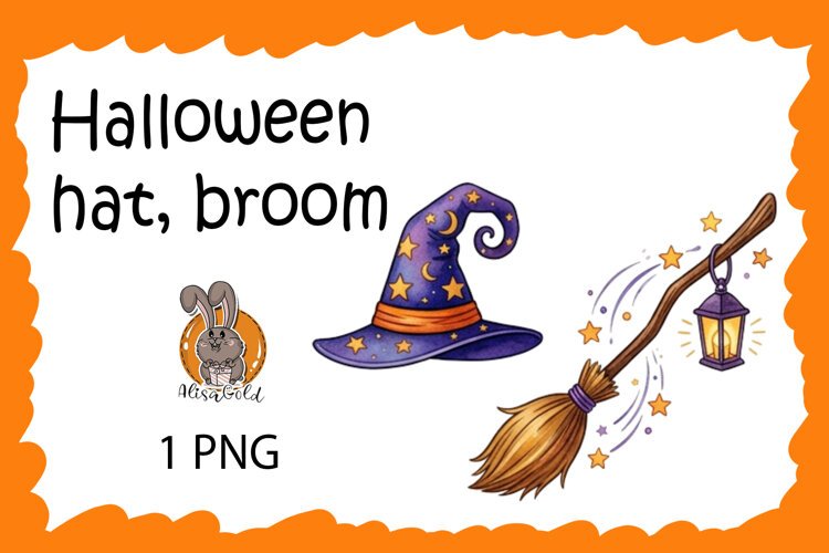 halloween, hat, broom example image 1