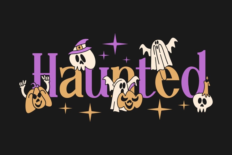 Haunted Ghost Halloween T-shirt Design