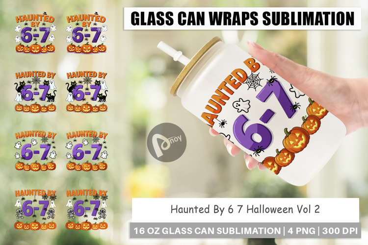 Haunted Halloween Glass Can