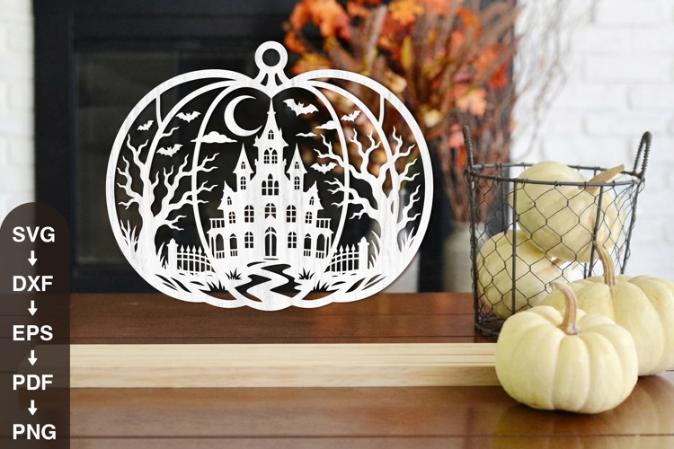 Haunted Castle Pumpkin Halloween SVG