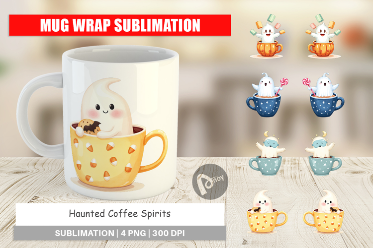 Mug Wrap Haunted Coffee Spirits