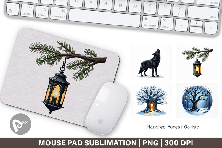 Haunted Forest Christmas Mouse Pad
