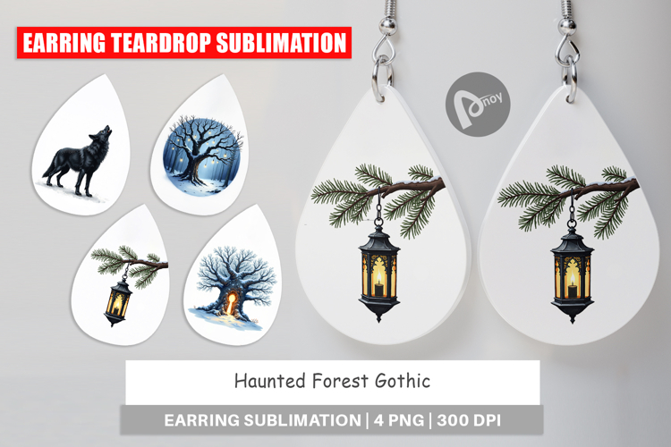 Haunted Forest Christmas Earring