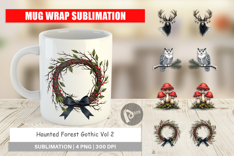 Haunted Forest Christmas Mug Wrap