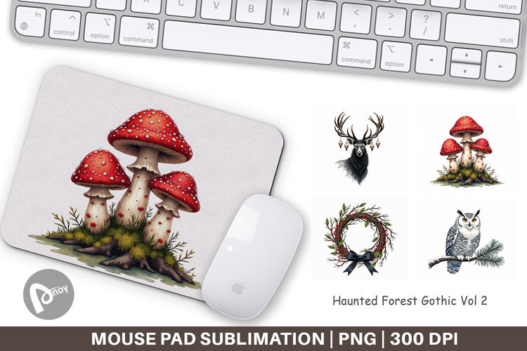 Haunted Forest Christmas Mouse Pad