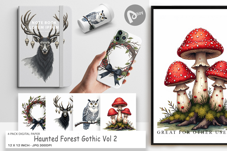 Haunted Forest Christmas Digital Paper