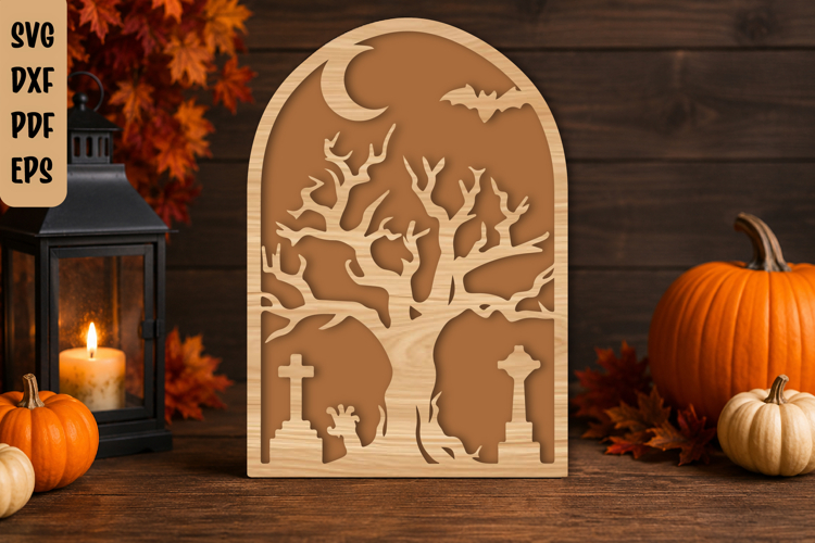 Haunted Graveyard Tree Arch SVG
