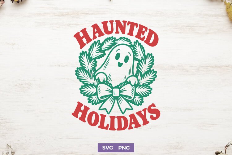 Haunted Holidays SVG, Creepmas PNG, Spooky Christmas Design example image 1