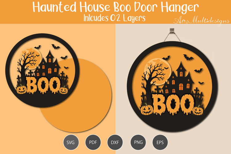 Haunted house Boo Door Hanger