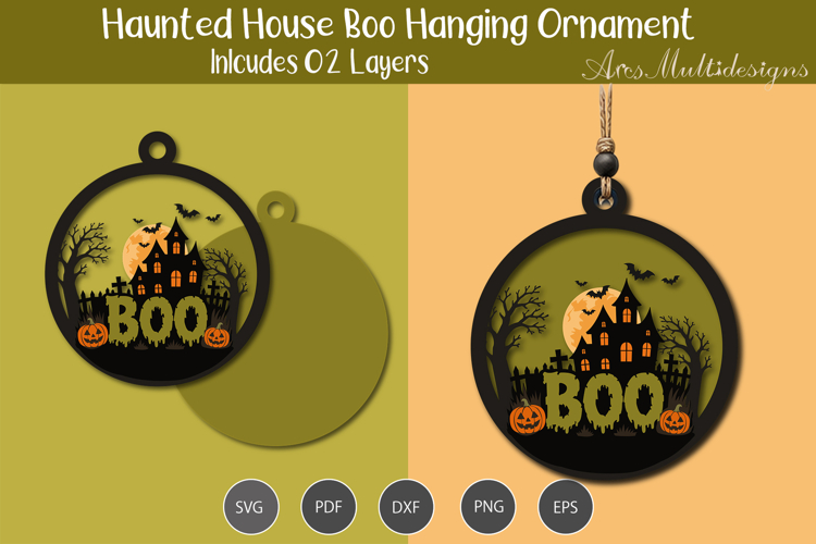 Haunted House Boo Hanging Ornament