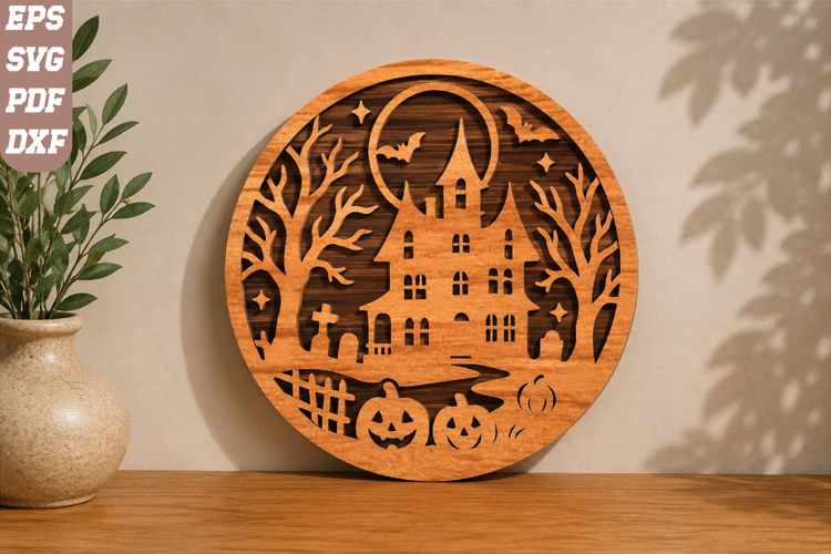 Haunted House Halloween Laser Cut SVG