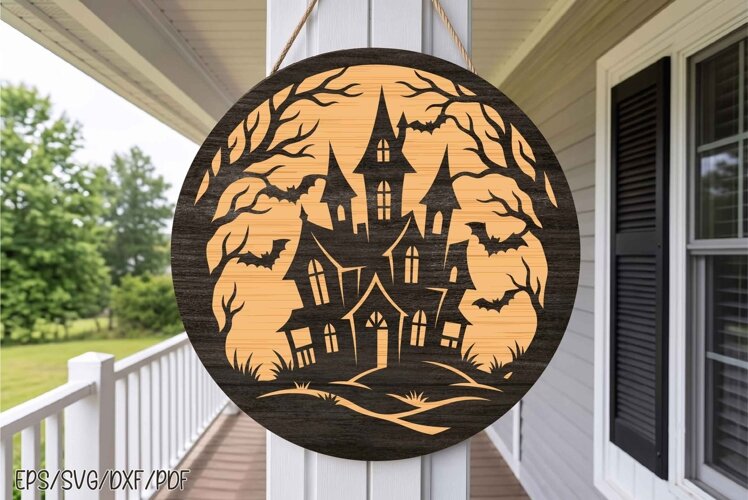 Haunted House Laser Cut SVG example image 1