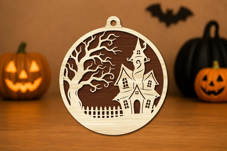 Haunted House Laser Cut SVG example image 1