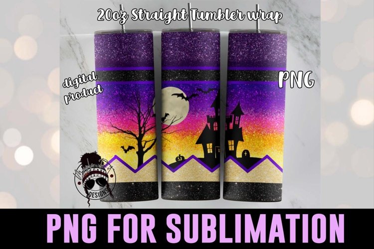 tumbler that looks like a pencil with halloween design on it