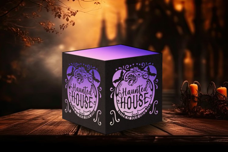 Haunted House Tealight SVG Template