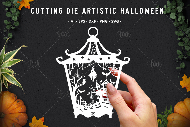 Haunted house stencil for cutting and scrapbooking
