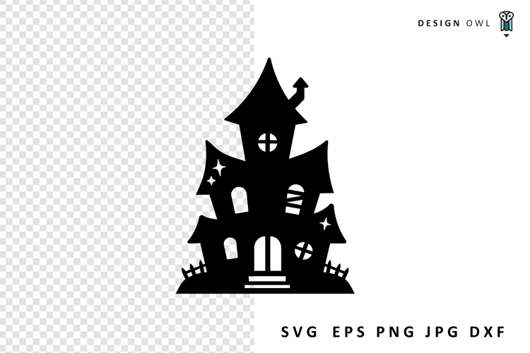 Silhouette Haunted House Clipart