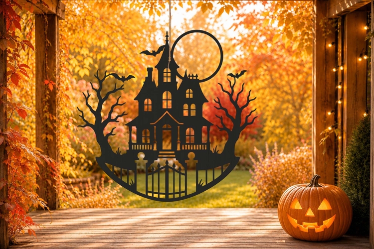 Haunted House SVG Laser Cut Ornament