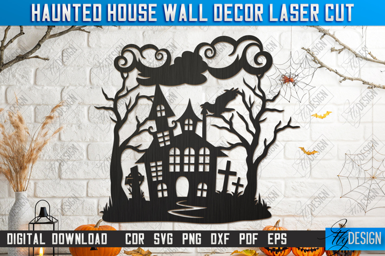 Haunted House Wall Décor Laser Cut | Halloween | Home Decor