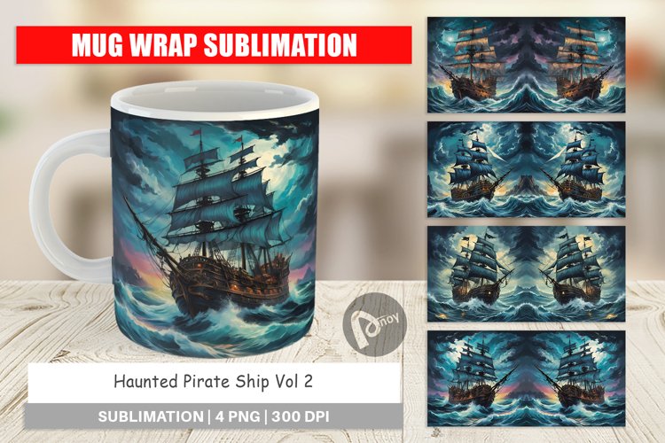 Mug Wrap Design Pirate Ship example image 1