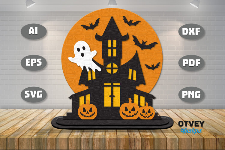 Haunted Pumpkin House Lasercut File example image 1