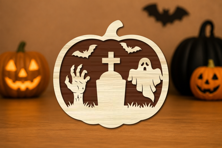 Haunted Pumpkin Laser Cut