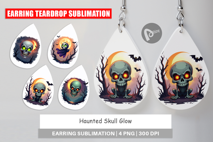 Earring Halloween Skull Glow