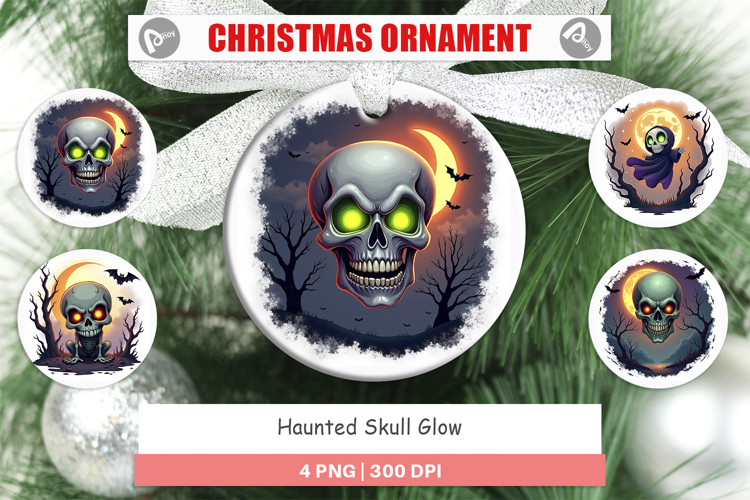 Ornament Halloween Skull Glow