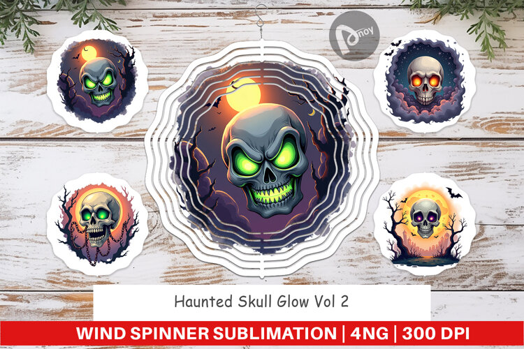 Wind Spinner Halloween Skull Glow example image 1